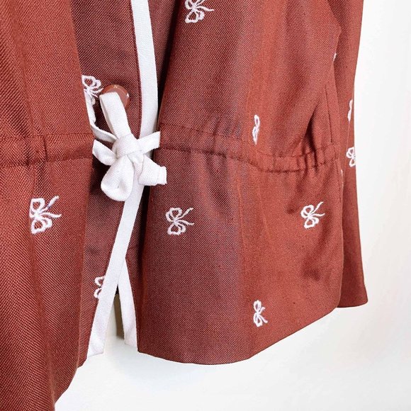 vintage simon chang embroider bow tie waist blazer - Picture 5 of 7